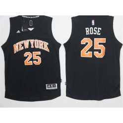 New York Knicks #25 Derrick Rose Black 2016 Stitched NBA Jersey