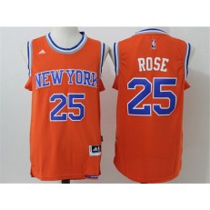 New York Knicks #25 Derrick Rose Orange 2016 Stitched NBA Jersey