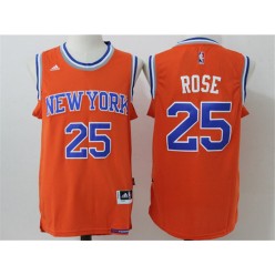 New York Knicks #25 Derrick Rose Orange 2016 Stitched NBA Jersey
