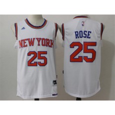 New York Knicks #25 Derrick Rose White 2016 Stitched NBA Jersey