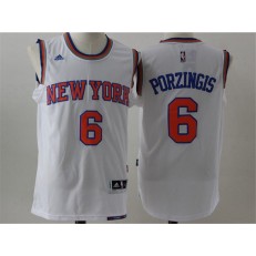 New York Knicks #6 Kristaps Porzingis White 2016 Stitched NBA Jersey