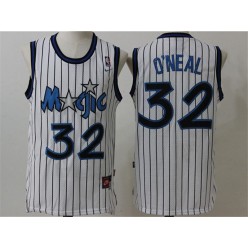 Orlando Magic #32 Shaquille O'Neal White Throwback Stitched NBA Jersey