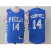 Philadelphia 76ers #14 Sergio Rodriguez Blue 2016 Stitched NBA Jersey