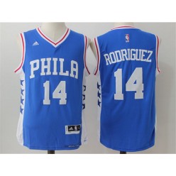Philadelphia 76ers #14 Sergio Rodriguez Blue 2016 Stitched NBA Jersey