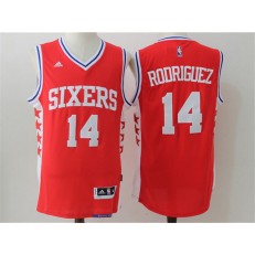 Philadelphia 76ers #14 Sergio Rodriguez Red 2016 Stitched NBA Jersey