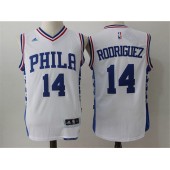 Philadelphia 76ers #14 Sergio Rodriguez White 2016 Stitched NBA Jersey