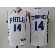 Philadelphia 76ers #14 Sergio Rodriguez White 2016 Stitched NBA Jersey