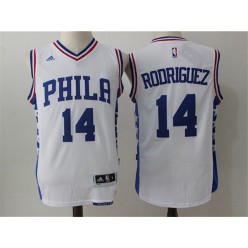 Philadelphia 76ers #14 Sergio Rodriguez White 2016 Stitched NBA Jersey