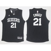 Philadelphia 76ers #21 Joel Embiid Black Stitched NBA Jersey