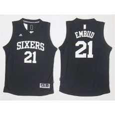 Philadelphia 76ers #21 Joel Embiid Black Stitched NBA Jersey