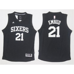 Philadelphia 76ers #21 Joel Embiid Black Stitched NBA Jersey