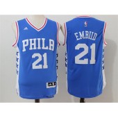 Philadelphia 76ers #21 Joel Embiid Blue 2016 Stitched NBA Jersey