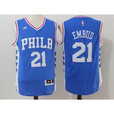 Philadelphia 76ers #21 Joel Embiid Blue 2016 Stitched NBA Jersey