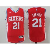 Philadelphia 76ers #21 Joel Embiid Red 2016 Stitched NBA Jersey