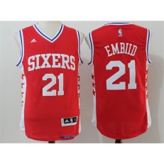 Philadelphia 76ers #21 Joel Embiid Red 2016 Stitched NBA Jersey