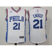 Philadelphia 76ers #21 Joel Embiid White 2016 Stitched NBA Jersey