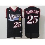Philadelphia 76ers #25 Ben Simmons Black Throwback Stitched NBA Jersey