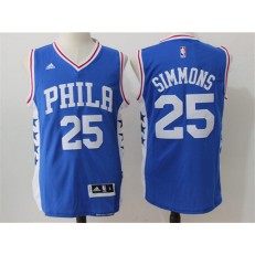 Philadelphia 76ers #25 Ben Simmons Blue 2016 Stitched NBA Jersey