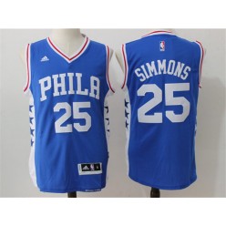 Philadelphia 76ers #25 Ben Simmons Blue 2016 Stitched NBA Jersey