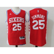 Philadelphia 76ers #25 Ben Simmons Red 2016 Stitched NBA Jersey