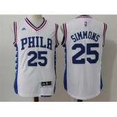 Philadelphia 76ers #25 Ben Simmons White 2016 Stitched NBA Jersey