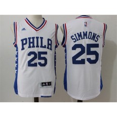 Philadelphia 76ers #25 Ben Simmons White 2016 Stitched NBA Jersey