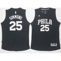 Philadelphia 76ers #25 Ben simmons Black Stitched NBA Jersey