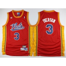 Philadelphia 76ers #3 Allen Iverson Nats Throwback Red Stitched NBA Jersey