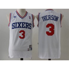 Philadelphia 76ers #3 Allen Iverson White Stitched NBA Jersey