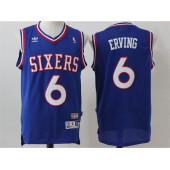 Philadelphia 76ers #6 Julius Erving Blue Stitched NBA Jersey
