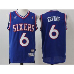 Philadelphia 76ers #6 Julius Erving Blue Stitched NBA Jersey
