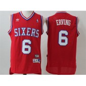 Philadelphia 76ers #6 Julius Erving Red Stitched NBA Jersey