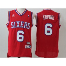 Philadelphia 76ers #6 Julius Erving Red Stitched NBA Jersey