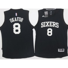 Philadelphia 76ers #8 Jahlil Okafor Black Stitched NBA Jersey
