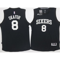 Philadelphia 76ers #8 Jahlil Okafor Black Stitched NBA Jersey