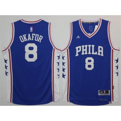 Philadelphia 76ers #8 Jahlil Okafor Blue 2015 Stitched NBA Jersey