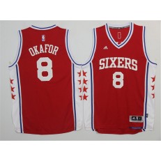 Philadelphia 76ers #8 Jahlil Okafor Red 2015 Stitched NBA Jersey