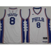 Philadelphia 76ers #8 Jahlil Okafor White 2015 Stitched NBA Jersey