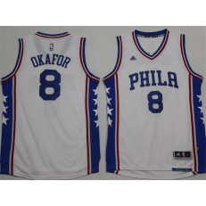 Philadelphia 76ers #8 Jahlil Okafor White 2015 Stitched NBA Jersey