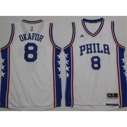 Philadelphia 76ers #8 Jahlil Okafor White 2015 Stitched NBA Jersey