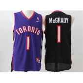 Toronto Raptors #1 Tracy Mcgrady Black Purple Nike Throwback Stitched NBA Jersey