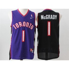 Toronto Raptors #1 Tracy Mcgrady Black Purple Nike Throwback Stitched NBA Jersey