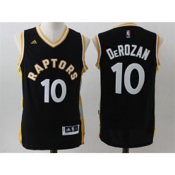 Toronto Raptors #10 DeMar DeRozan Black Gold Stitched NBA Jersey