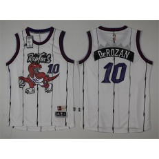 Toronto Raptors #10 DeMar DeRozan White Throwback Stitched NBA Jersey