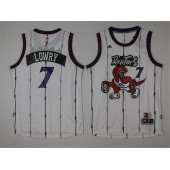Toronto Raptors #7 Kyle Lowry White Throwback Stitched NBA Jersey