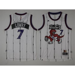 Toronto Raptors #7 Kyle Lowry White Throwback Stitched NBA Jersey