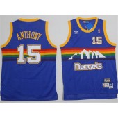 Denver Nuggets #15 Carmelo Anthony Light Blue Rainbow Throwback Stitched NBA Jersey