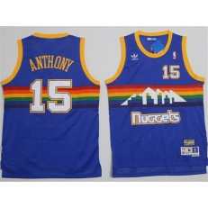 Denver Nuggets #15 Carmelo Anthony Light Blue Rainbow Throwback Stitched NBA Jersey