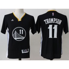 Golden States Warriors #11 Klay Thompson Black Short Sleeve 2015 Stitched NBA Jersey