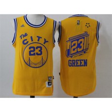 Golden States Warriors #23 Draymond Green Yellow The City 2016 Stitched NBA Jersey